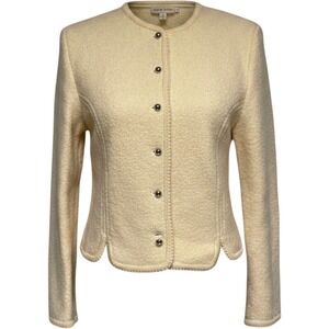Vintage70s/80s  Caroll Reed Ski Shop Cream Wool Button Up Sweater Women's 8